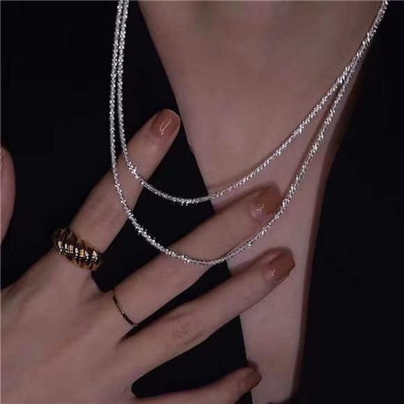 Delicate Silver Layered Necklaces for Women | Snake Twist, Rope and Snake Chain - Picture 2 of 6